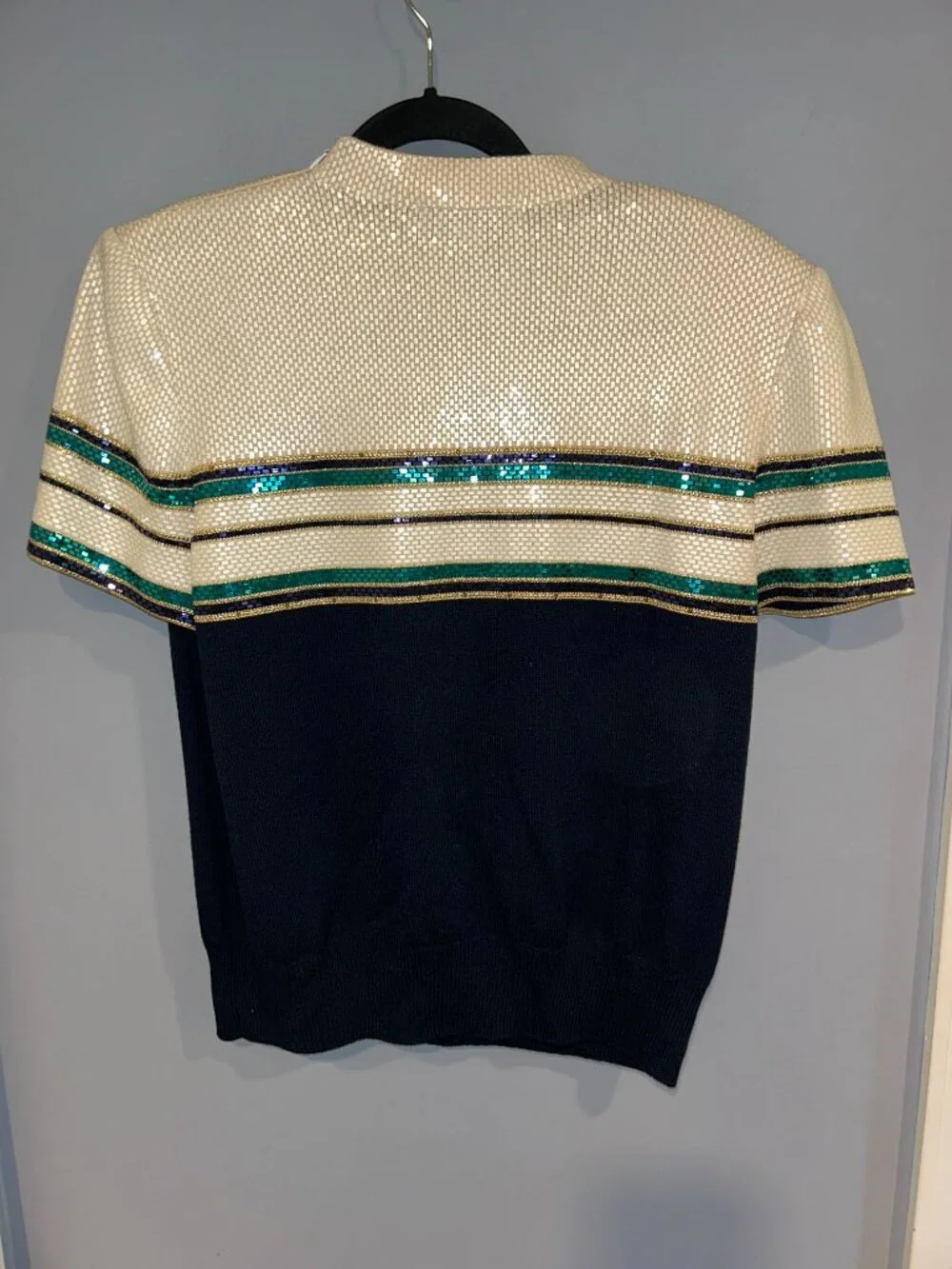 St. John Evening Marie Gray Santana Knit Sequin Embellished Sweater, Ladie's 12